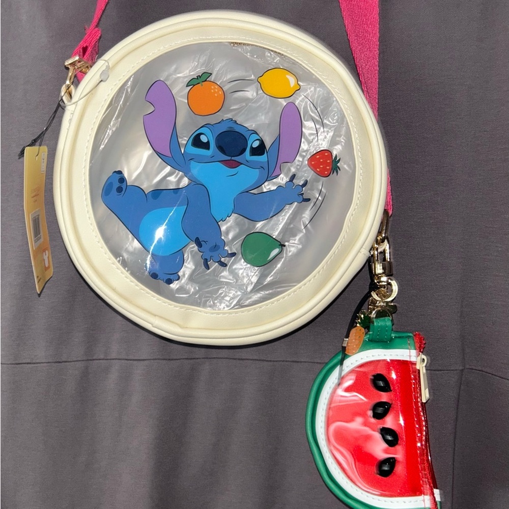 Disney X Bioworld Stitch Crossbody Bag with Watermelon Coin Purse
